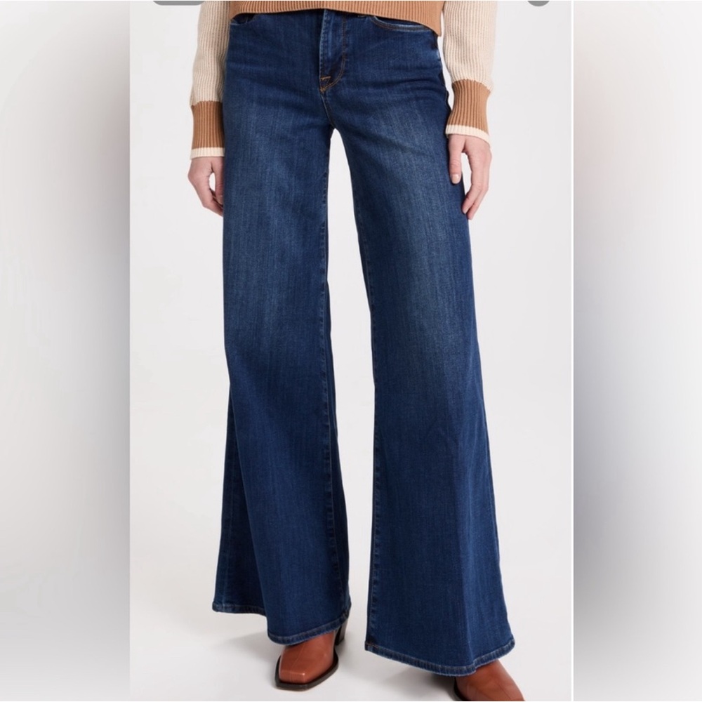 FRAME Le Palazzo Jeans in Orlena Sz 27 high waisted with Wide Leg